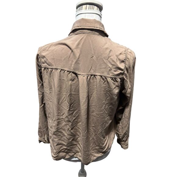 Fashion Nova Brown Button Down Blouse Size XL - Picture 2 of 3